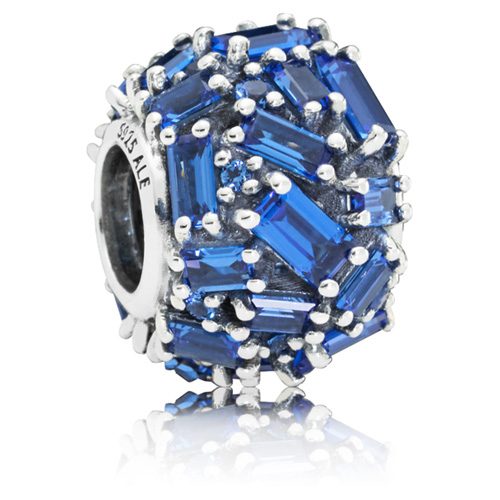 Authentic Pandora Blue Chiseled Elegance Charm628638528482571111