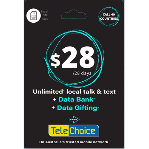 Telechoice $28 Prepaid SIM Plan - 28GB/ 28 Days Carousel 1