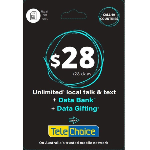 Telechoice $28 Prepaid SIM Plan - 28GB/ 28 Days Carousel 2