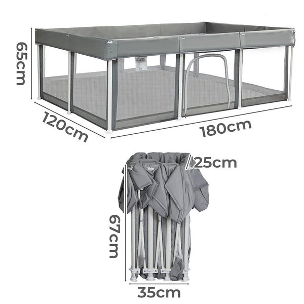 Bopeep Kids Playpen Pop-up Foldable Baby Safety Mesh Fence Toddler Play Center Carousel 2