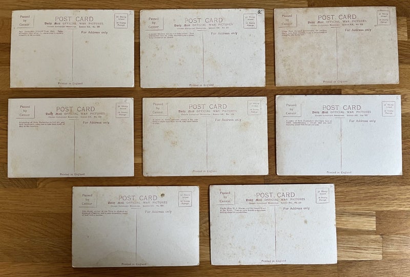 8 x Vintage, Anzacs in France, Daily Mail Official War Pictures Postcards Carousel 2