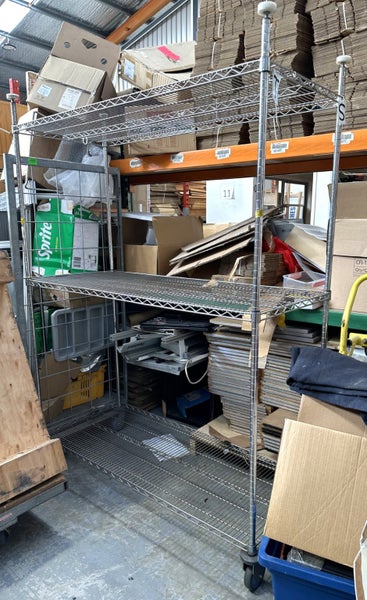 Commercial Metal Storage Rack On Wheels - $1 Reserve (Near Loans Room 2) Carousel 2