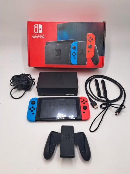 * Red / Blue Nintendo Switch V2 Console w/ Box! * Carousel 2