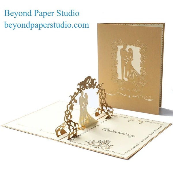 3D Pop-up Greeting Card - Sweet Wedding (Golden Edition) Carousel 1