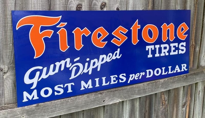 FIRESTONE GUM DIPPED TIRES SIGN 1000X450MM Carousel 1