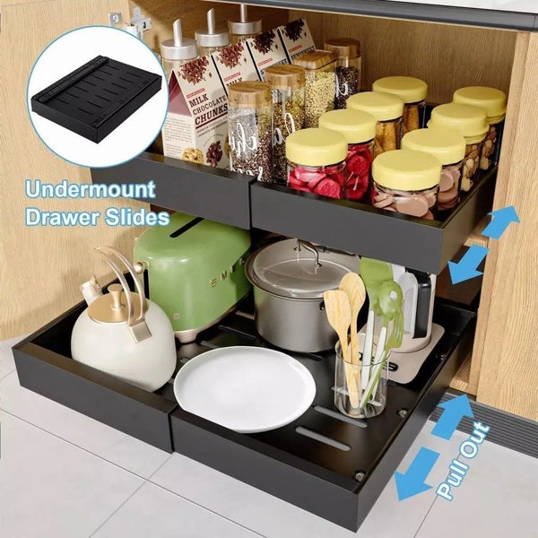 Cabinet Basket Pull Out Drawer Expandable Carousel 2
