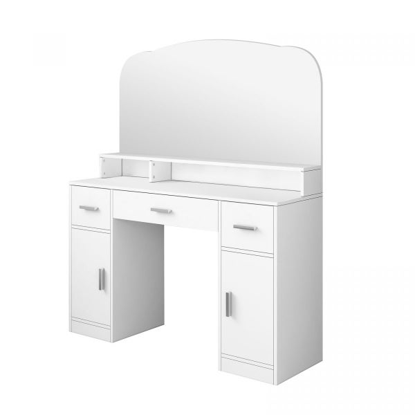 Dressing Table Vanity Mirror Dresser Makeup Desk With 3 Drawers Storage Bedroom Carousel 14