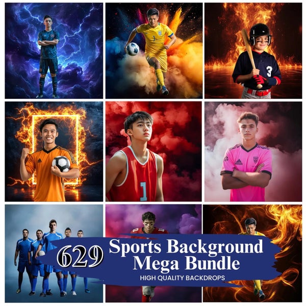 600+ Sport Digital Backdrops Mega Bundle, High-Resolution Carousel 2