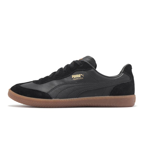Puma Super Liga OG Retro Black Gold Gum Men Unisex Casual Shoes 356999-28 Carousel 1