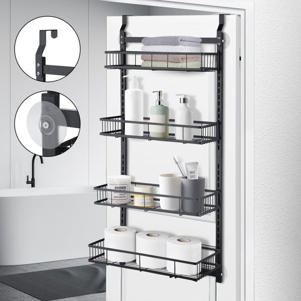 4 Tiers Kitchen Bathroom Over The Door Hanging Organizer Storage Rack Carousel 1