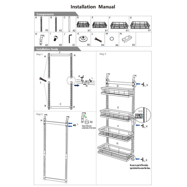 4 Tiers Kitchen Bathroom Over The Door Hanging Organizer Storage Rack Carousel 12