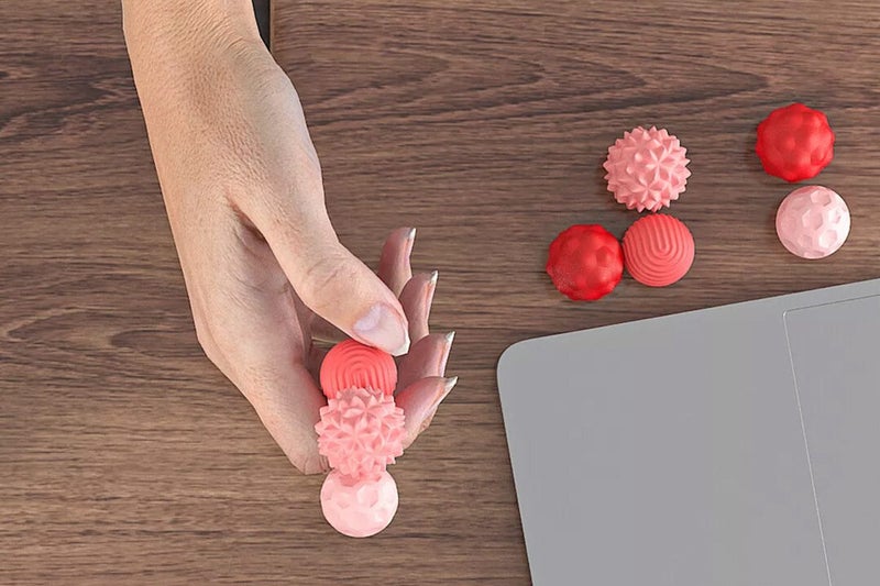 Balls Fidget Toy Silent Silicone Roller Item Desk Toy for Autism ADHD -Red Carousel 6