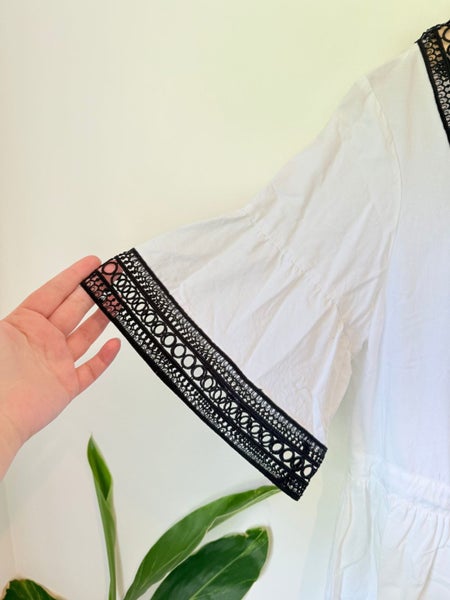 Et Alia Size 12 Fit White Lace Trim Dress Carousel 4