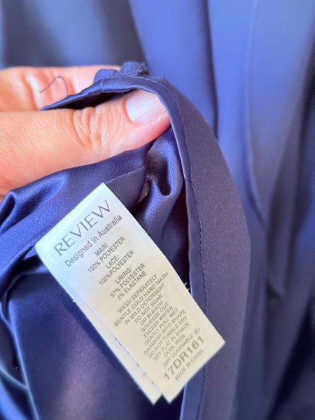 Review Size 16 Navy Lace & Ruffle Sleeveless Dress Carousel 5