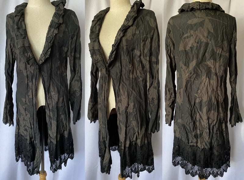 KIWI MADE *ANNAH S* TIMELESS ELEGANCE GLAM TAFFETA DUSTER JACKET (M) Carousel 1