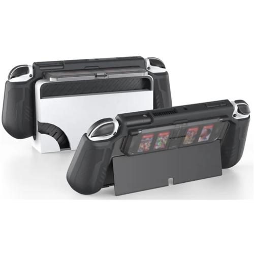 Kiwihome Switch OLED Mecha-style Dockable Protective Case for Nintendo - Black Carousel 1