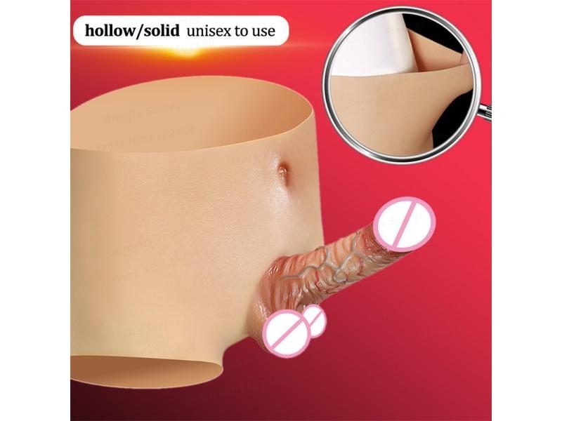 Skin Feeling Hollow/Solid Silicone Lesbian Strapon Dildo Panties Real Male Dick Carousel 2