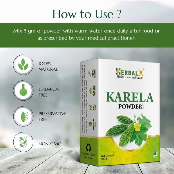 HerbalX Karela / Bitter Melon Powder | Momordica charantia 100 g Carousel 7