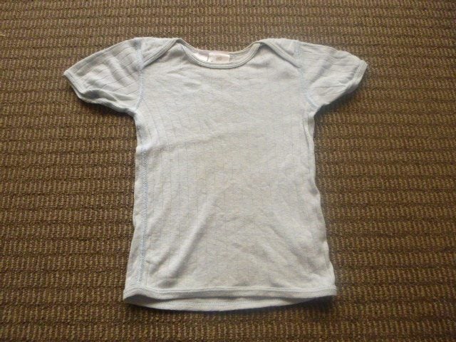 UNISEX /SUPERFIT = LIGHT BLUE SHORT SLEEVE THERMAL ( SZ 2)wool/cotton Carousel 1