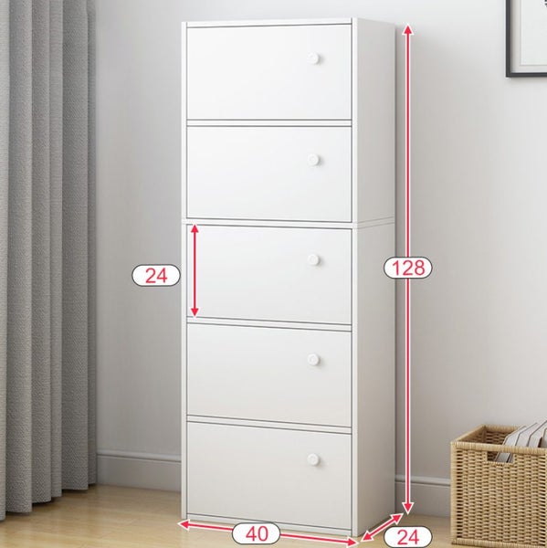 White Five-Drawer Storage Cabinet Carousel 4