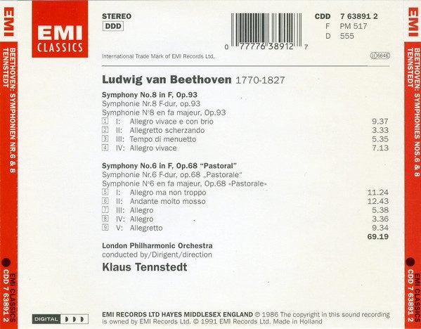 Beethoven, Klaus Tennstedt – Symphonien 6 "Pastorale" & 8 Carousel 2