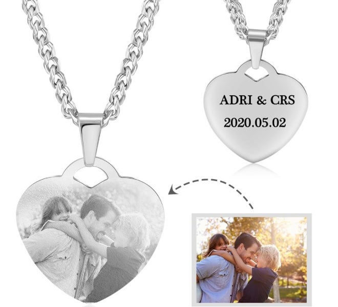 Put Your Photo on This Necklace and Engrave the back! Carousel 1