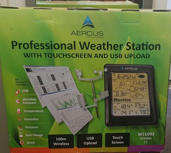 AERCUS INSTRUMENTS™ WS1093 TOUCHSCREEN WEATHER STATION (New) Carousel 1