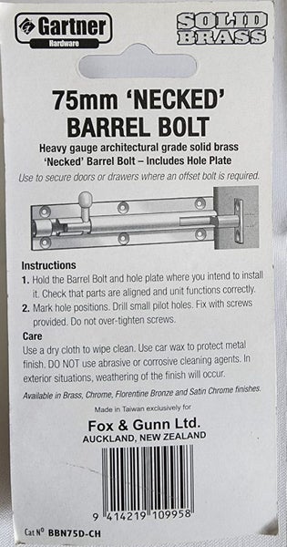 barrel bolt 75mm Necked Carousel 2