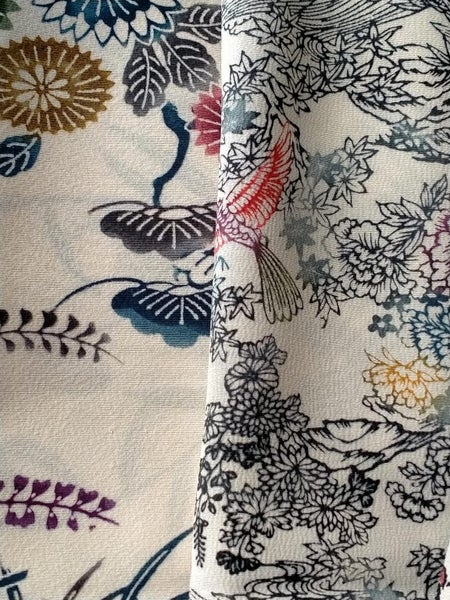 Kimono Fabric scraps Lot of 5 ( aprox W15cm x L 30cm ) , 16-30-5az67 Carousel 6