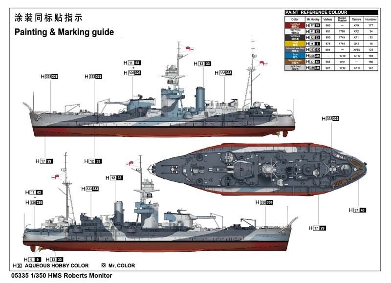 HMS Roberts Monitor Trumpeter | No. 05335 | 1:350 Carousel 3
