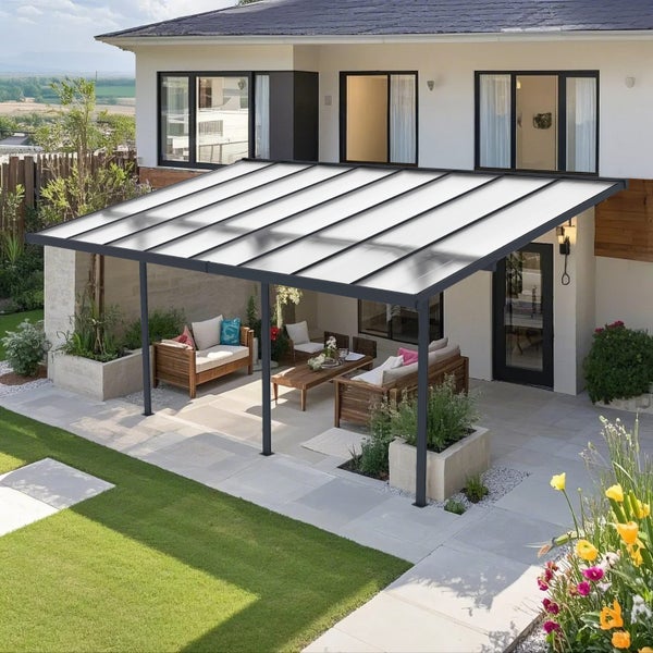 4960 L x 3050 W Aluminium Canopy, Patio cover, Carport, Lean To Pergola,8mm Roof Carousel 1