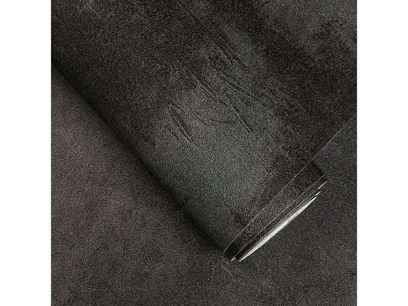 Black Vintage Vinyl Concrete Wall Effect Wallpaper Retro Plain Texture PVC Wall Carousel 1