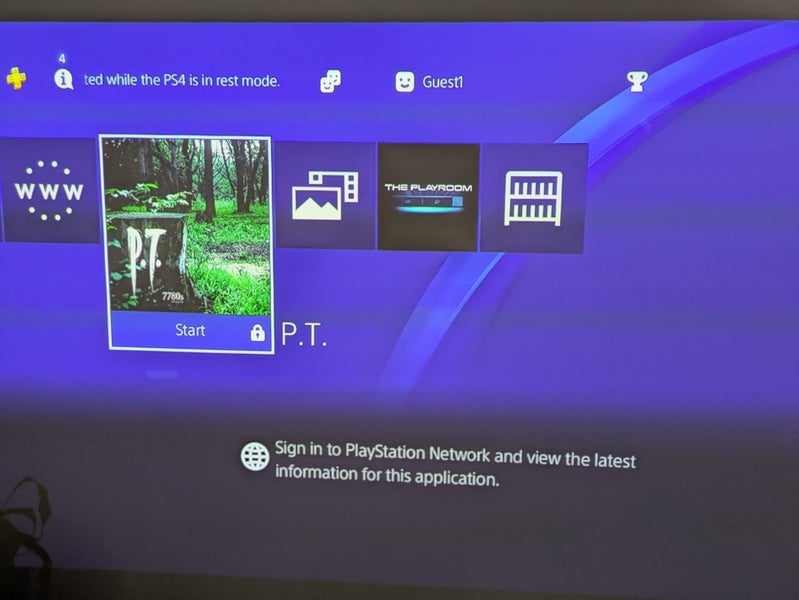 PS4 console CUH-1002A, software version 6.71 (P.T. demo installed) Carousel 5