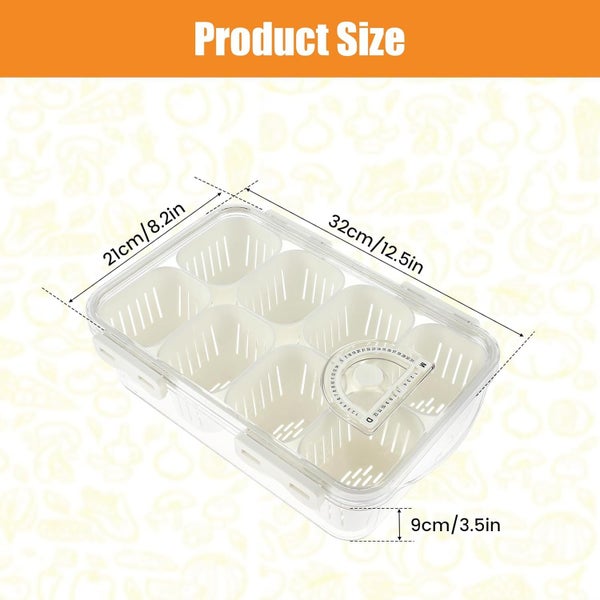 Divided Serving Tray with Lid Portable Draining Fruit Storage Containers with Carousel 2