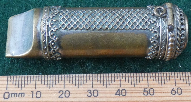 Antique VESTA Match Case Matchsafe WITH a COMPASS & a WHISTLE Made for MacGyver? Carousel 2