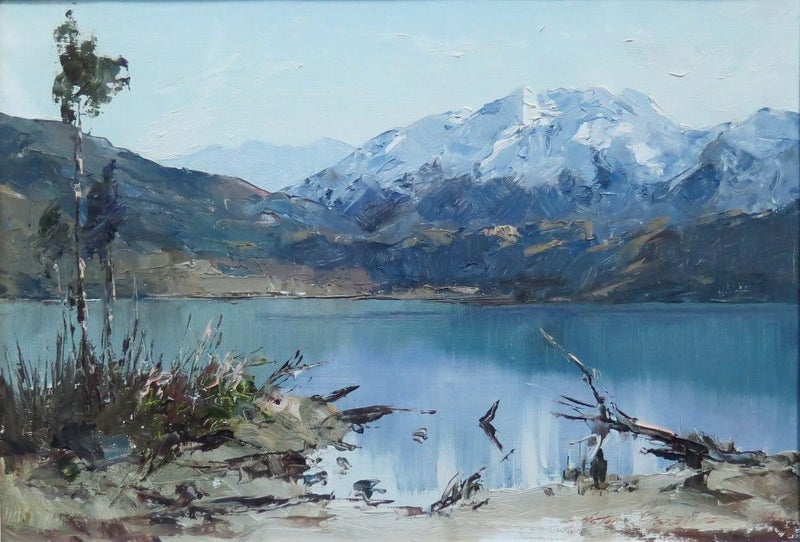 ASTON GREATHEAD "GLENDHU BAY, LAKE WANAKA" 1989" GLAZED OIL ON BOARD62863864477185113
