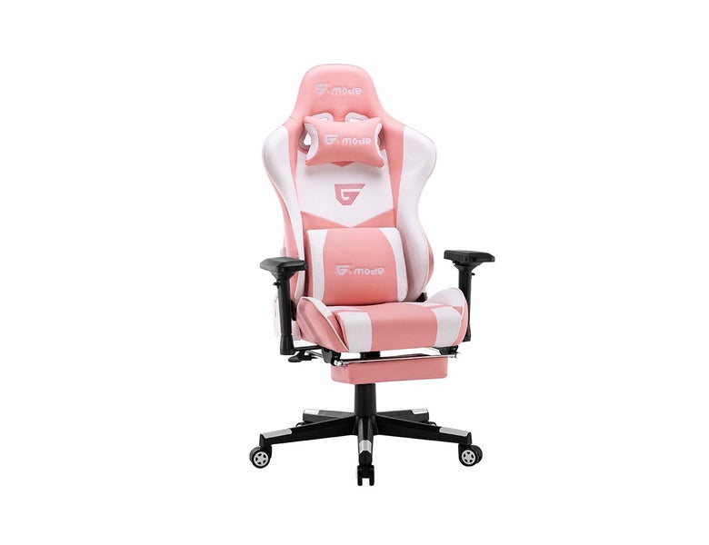 Gaming Chair Office Chair - Pink + White Carousel 2