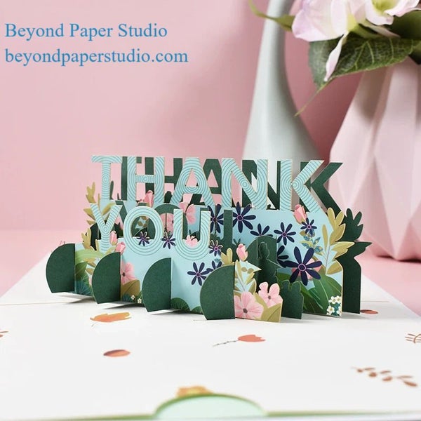3D Pop-up Greeting Card - Thank You Carousel 1
