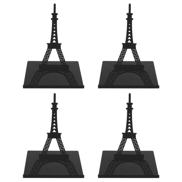metal bookends 4pcs Book Holders Architectural Style Upright Classic Black Heavy Carousel 1