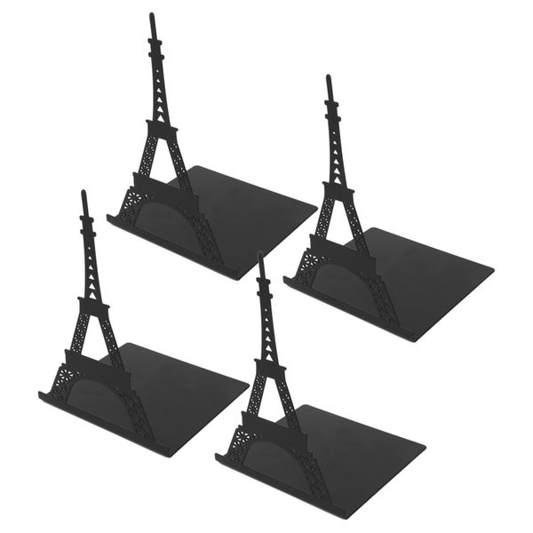 metal bookends 4pcs Book Holders Architectural Style Upright Classic Black Heavy Carousel 2