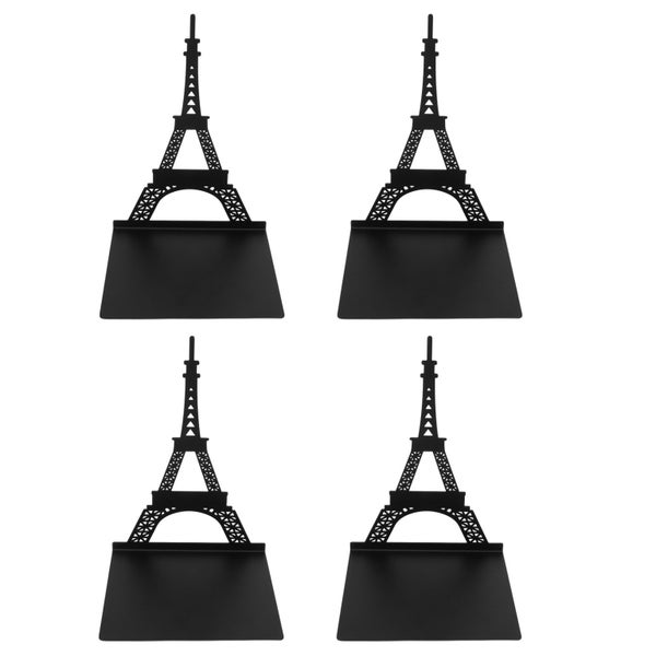 metal bookends 4pcs Book Holders Architectural Style Upright Classic Black Heavy Carousel 8
