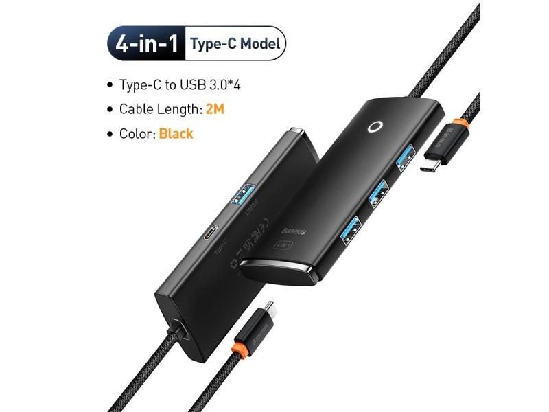 Baseus USB HUB 4 In 1 USB C HUB USB Type C To Multi USB 3.0 Adapter For MacBook Carousel 1