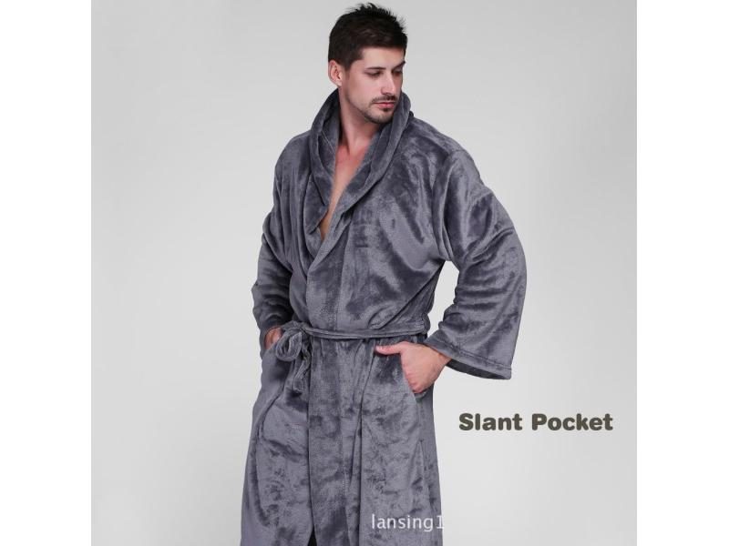 Plus Size Hooded Bathrobes Men Women Winter Long-sleeved Exquisite Plush Male Carousel 1