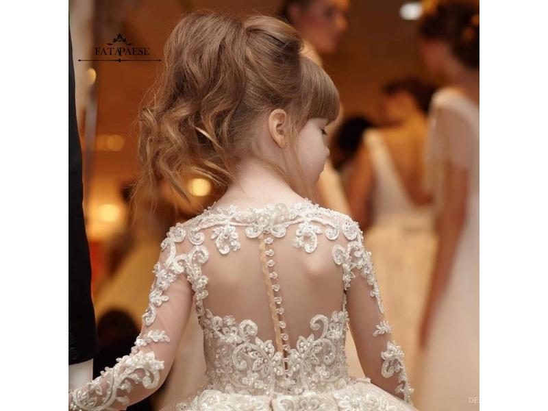 Fatapaese Vintage Flower Girls Dress With Bow For Wedding Party/Ball Carousel 2