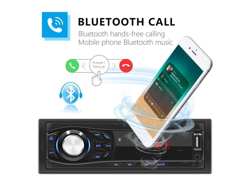 1 DIN Car Stereo Bluetooth Hands Free Calling Music TF Card USB AUX Input 1din Carousel 2