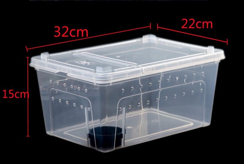 Large (32 x 22 x 15 cm) Terrarium, Transparent, Insect Reptile Amphibious box Carousel 1