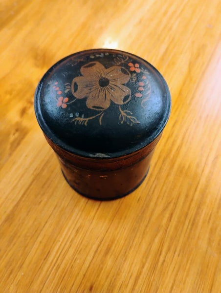 Vintage Victorian era hand painted tin (2) Carousel 1