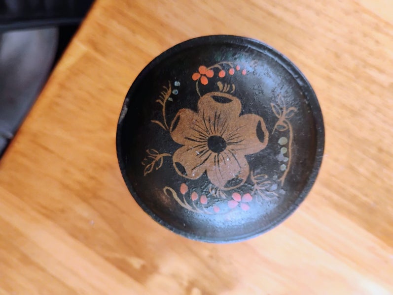 Vintage Victorian era hand painted tin (2) Carousel 2