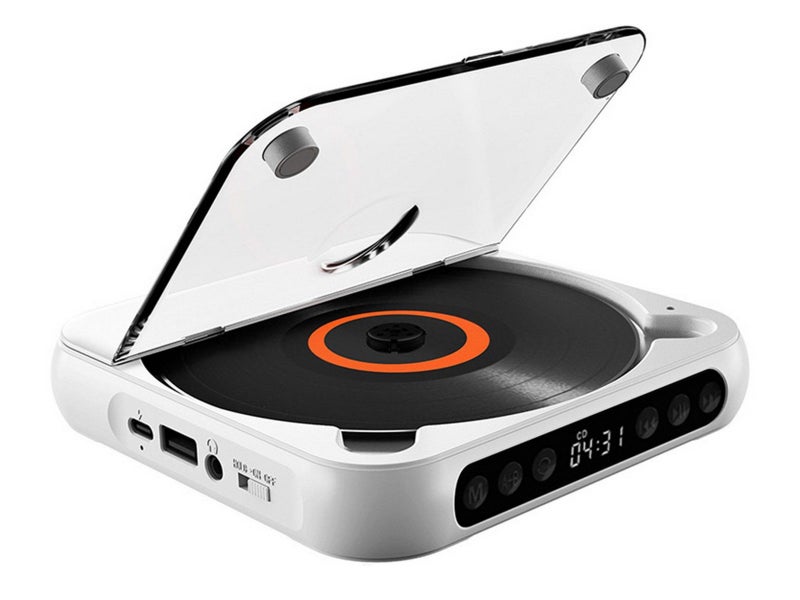 Portable CD Player Bluetooth 5.3 with HiFi Speakers Supports CD USB MP3 White Carousel 2