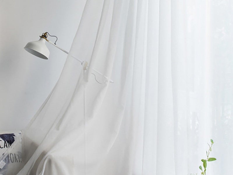 1 Pair Rod Pocket Voile Sheer Curtain Window Drape Privacy Draperies White Carousel 6